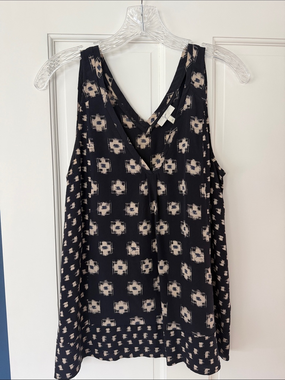 Joie Navy and Cream Sleeveless V-Neck Camisole